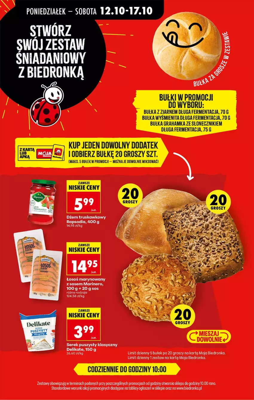 Gazetka promocyjna Biedronka - Od Poniedziałku - ważna 12.10 do 17.10.2026 - strona 67 - produkty: Bułka, Bułka grahamka, Dżem, Gra, Ser, Serek, Serek puszysty, Sos