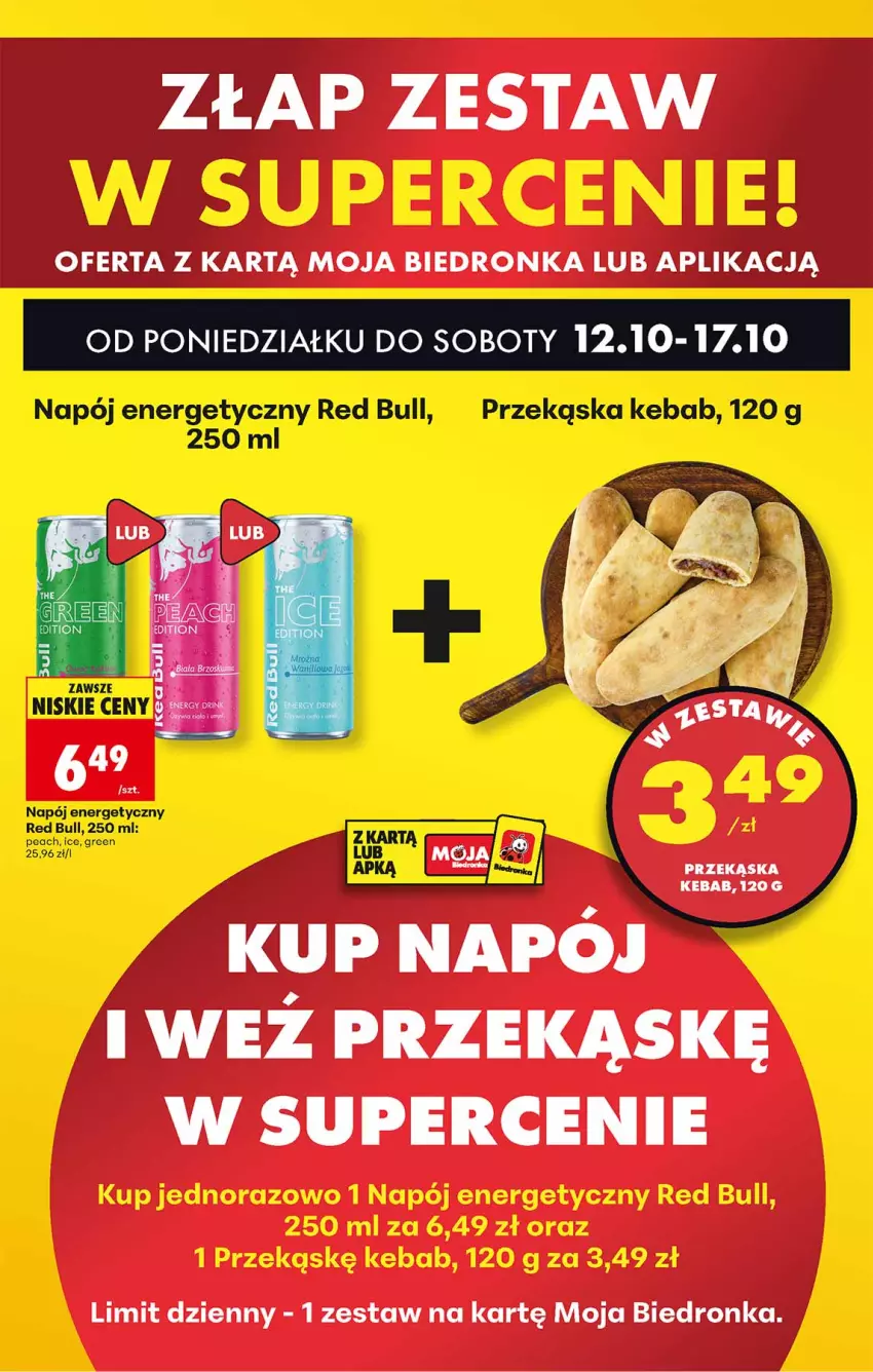 Gazetka promocyjna Biedronka - Od Poniedziałku - ważna 12.10 do 17.10.2026 - strona 91 - produkty: Kebab, Napój, Napój energetyczny, Red Bull