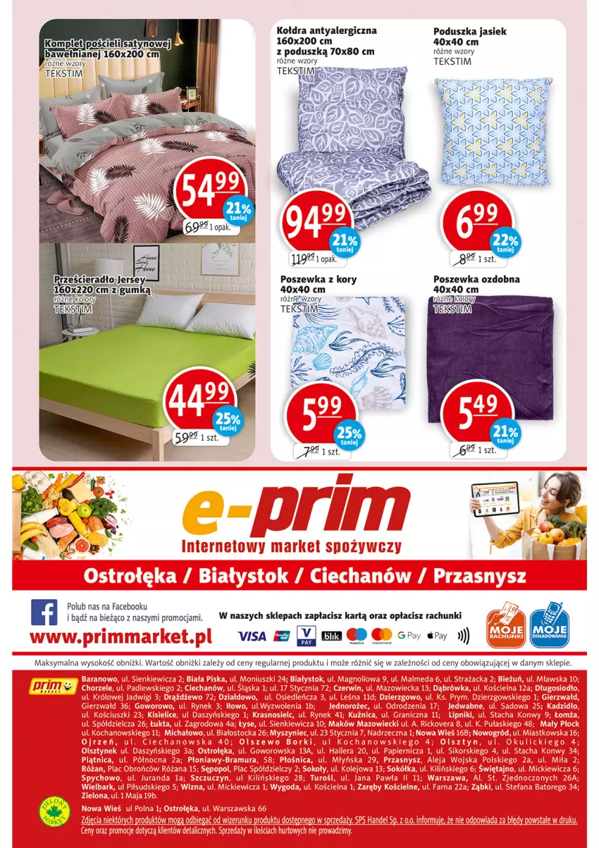 Gazetka promocyjna Prim Market - ważna 27.10 do 02.11.2022 - strona 16 - produkty: Fa, Koc, Kołdra, Poduszka, Poszewka, Prześcieradło, Sok