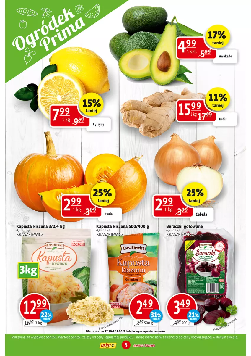 Gazetka promocyjna Prim Market - ważna 27.10 do 02.11.2022 - strona 5 - produkty: Buraczki