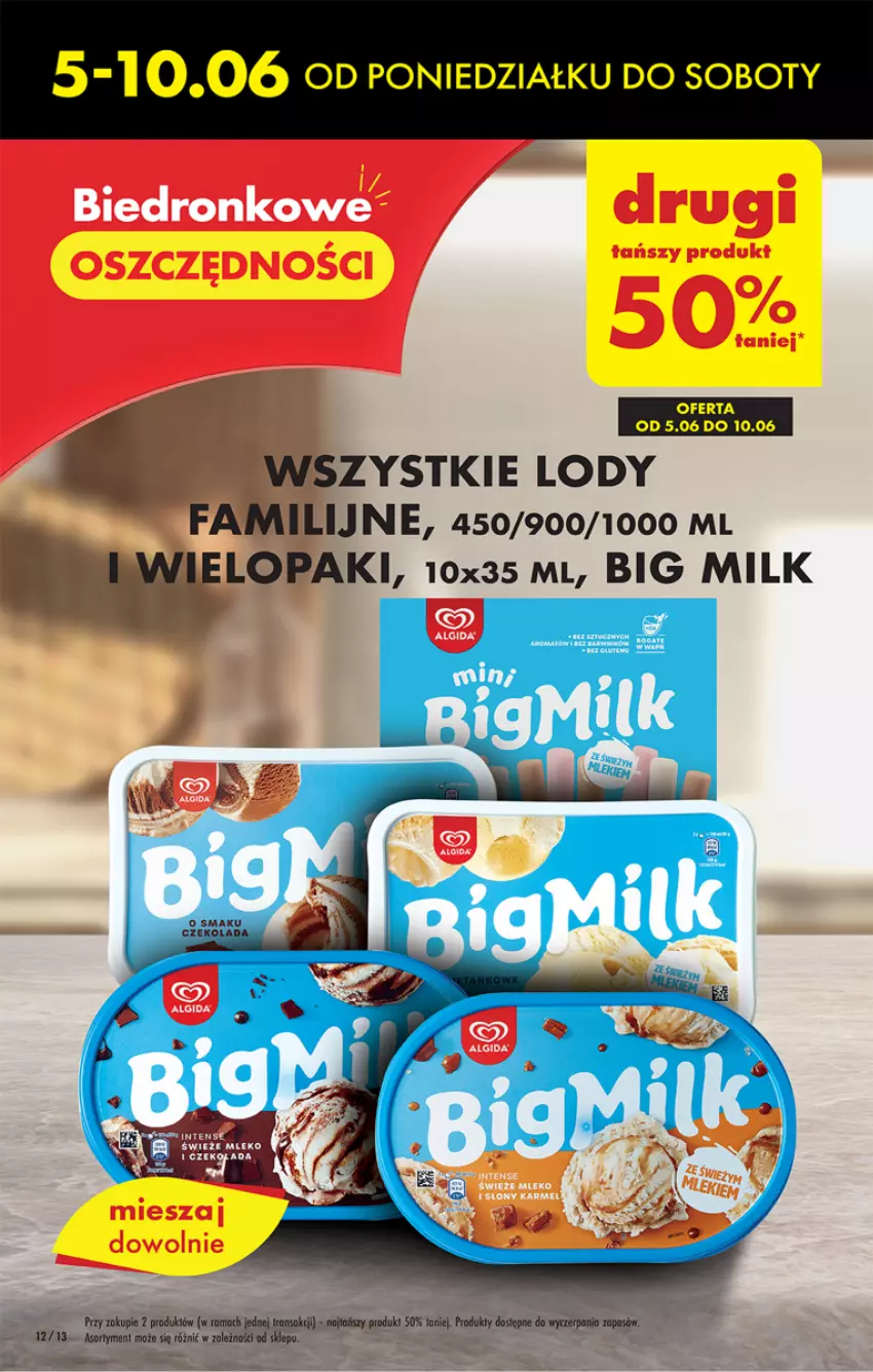 Gazetka promocyjna Biedronka - ważna 05.06 do 10.06.2023 - strona 12 - produkty: Big Milk, Fa, Lody, Mleko, Rama