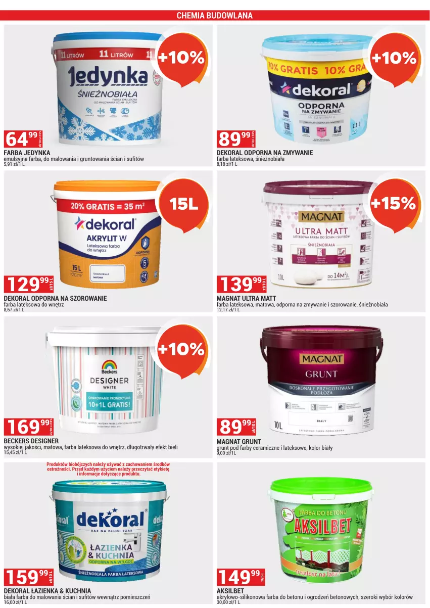 Gazetka promocyjna Merkury Market - ważna 02.05 do 31.05.2025 - strona 20 - produkty: Beckers, Dekoral, Fa, Farba do wnętrz, Farba lateksowa, Gra, Grunt, Kuchnia, LANA, Por