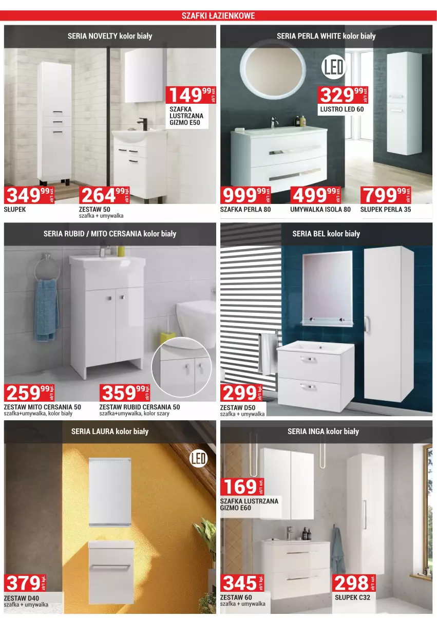 Gazetka promocyjna Merkury Market - ważna 02.05 do 31.05.2025 - strona 58 - produkty: Laur, Lustro, Lustro LED, Ser, Słupek, Szafka, Umywalka