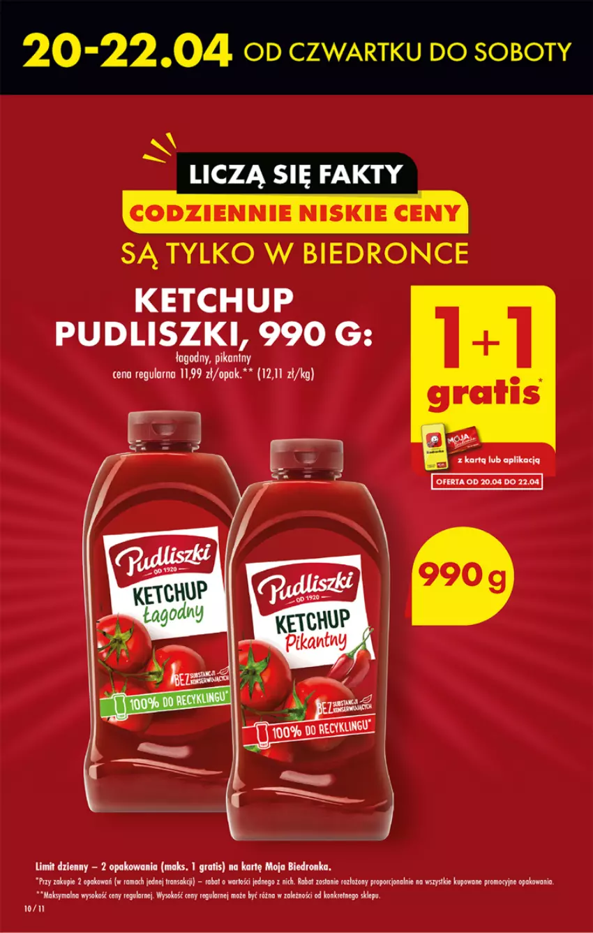 Gazetka promocyjna Biedronka - ważna 20.04 do 26.04.2023 - strona 10 - produkty: Gra, Ketchup, Kret, Por, Pudliszki, Rama, Sok, Tran