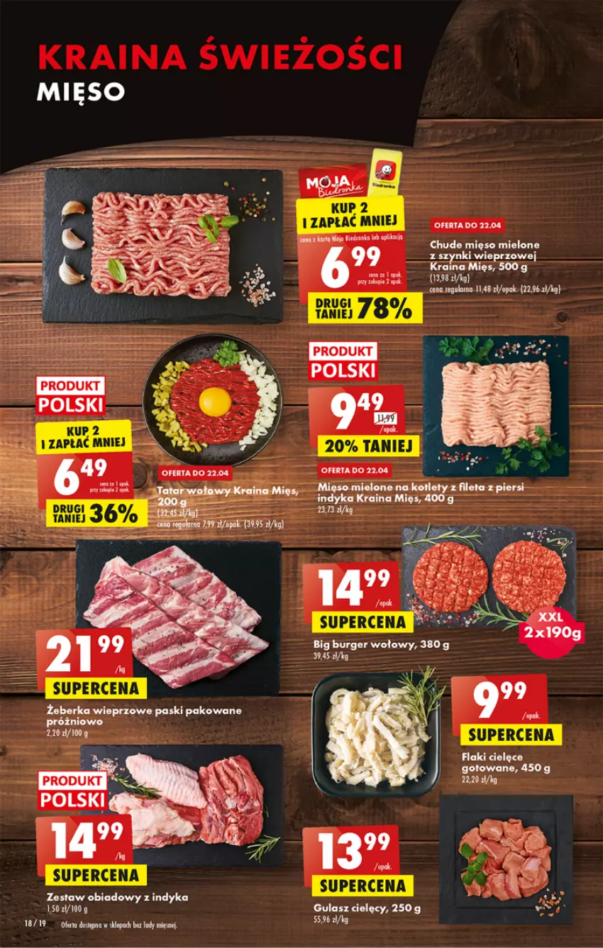 Gazetka promocyjna Biedronka - ważna 20.04 do 26.04.2023 - strona 18 - produkty: Kotlet, Mięso, Mięso mielone