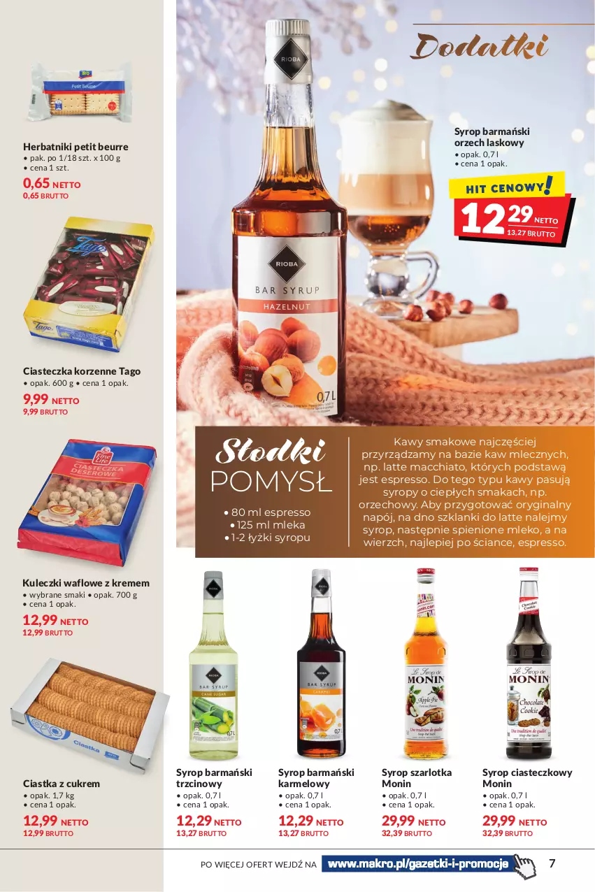 Gazetka promocyjna Makro - [Oferta specjalna] Zimowa moc smaków - ważna 25.01 do 07.02.2022 - strona 7 - produkty: Chia, Ciastka, Gin, Herbatniki, Herbatniki Petit Beurre, Lanki, Mleko, Napój, Syrop, Syropy, Szarlotka, Tago