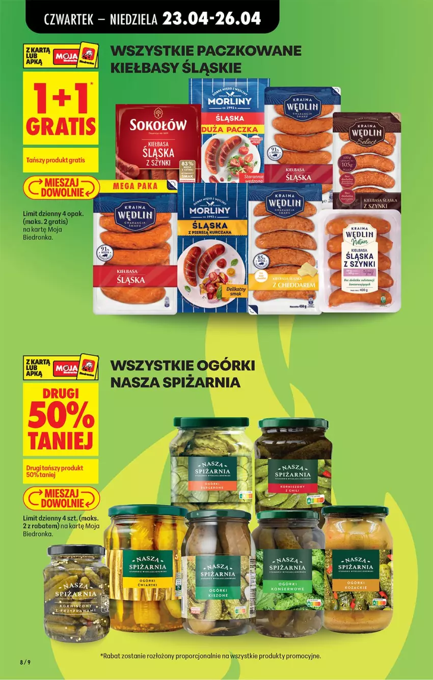 Gazetka promocyjna Biedronka - Od Czwartku - ważna 23.04 do 29.04.2026 - strona 20 - produkty: Cheddar, Fa, Kiełbasa, Kiełbasa śląska, Ser, Sok, Sokołów