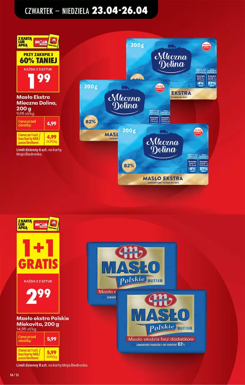 Gazetka promocyjna Biedronka - Od Czwartku - ważna 23.04 do 29.04.2026 - strona 26 - produkty: Masło, Mleko, Mlekovita