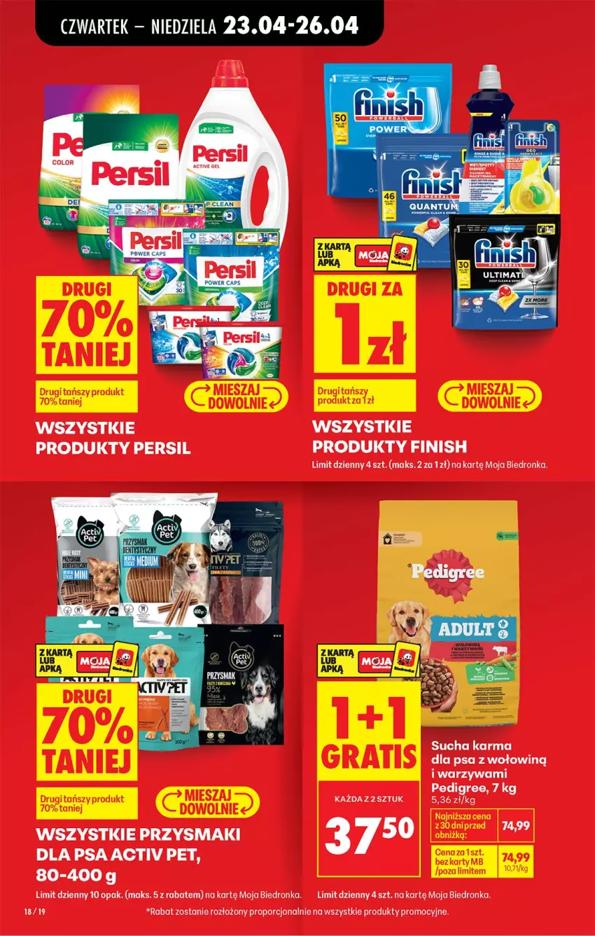 Gazetka promocyjna Biedronka - Od Czwartku - ważna 23.04 do 29.04.2026 - strona 30 - produkty: Finish, Pedigree, Persil, Por, Przysmaki, Sucha karma, Warzywa