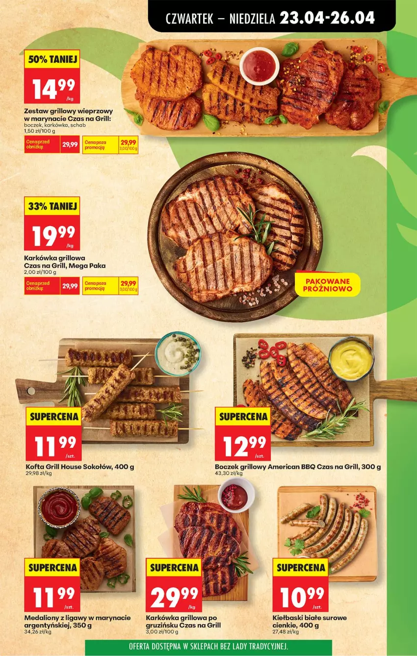 Gazetka promocyjna Biedronka - Od Czwartku - ważna 23.04 do 29.04.2026 - strona 45 - produkty: Boczek, Grill, Kiełbaski białe, Lion, Sok, Sokołów
