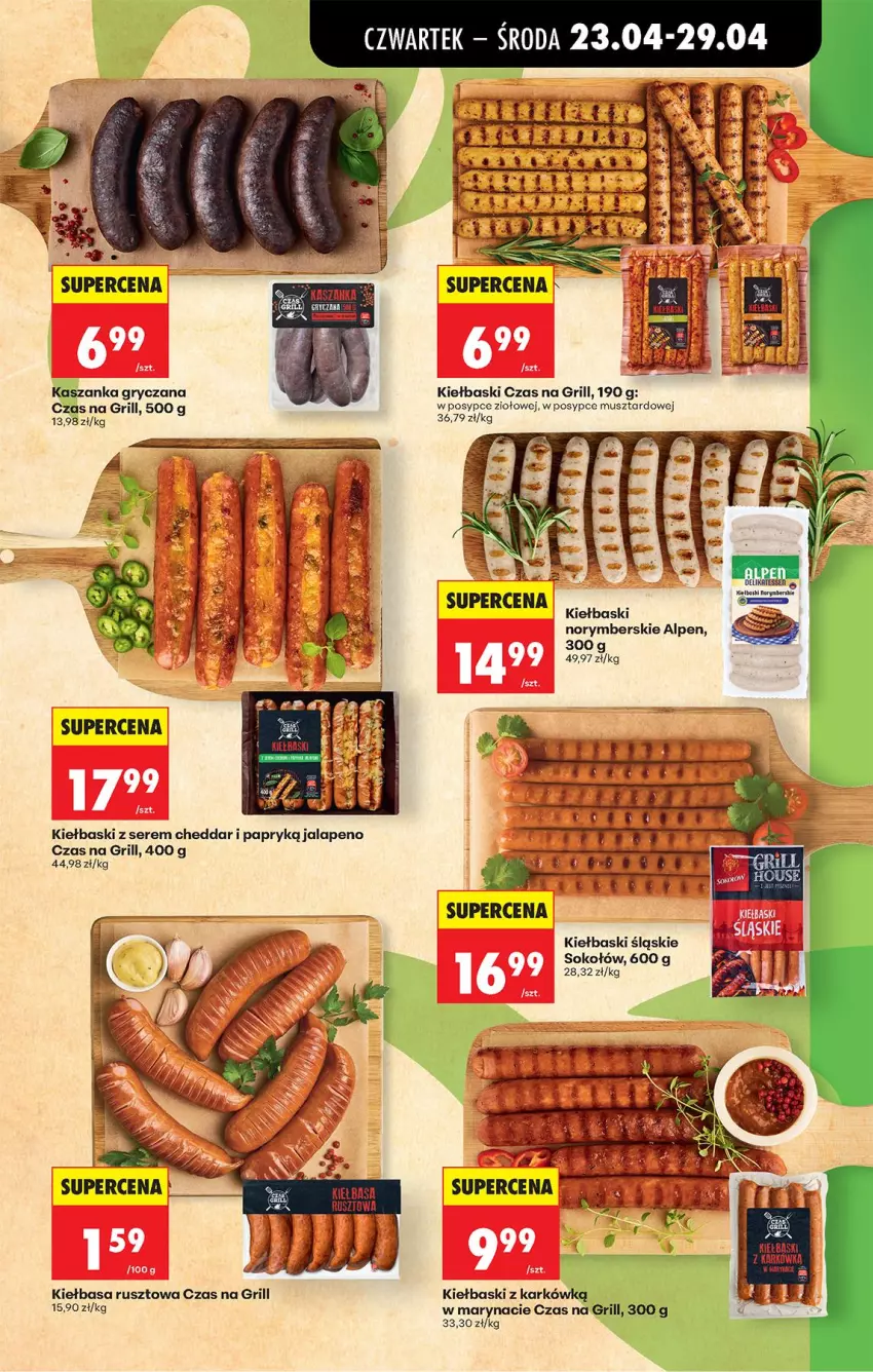 Gazetka promocyjna Biedronka - Od Czwartku - ważna 23.04 do 29.04.2026 - strona 47 - produkty: Cheddar, Grill, Gry, Kasza, Kaszanka, Kiełbasa, Kiełbaski śląskie, Mus, Ser, Sok, Sokołów