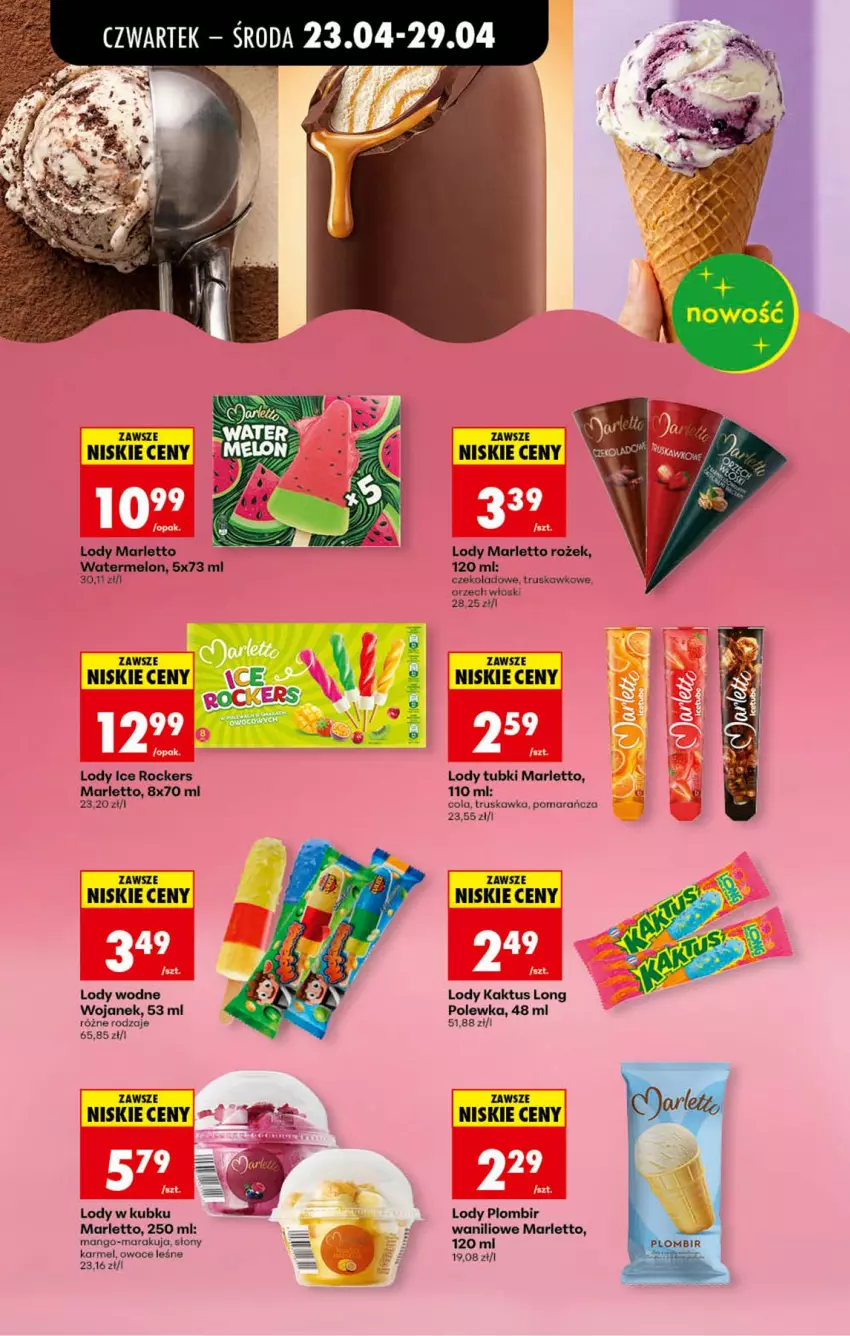 Gazetka promocyjna Biedronka - Od Czwartku - ważna 23.04 do 29.04.2026 - strona 65 - produkty: Kaktus, Lody, Mango, Melon, Owoce