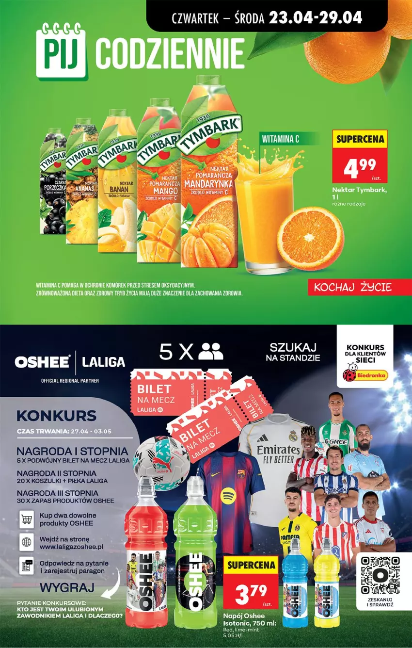 Gazetka promocyjna Biedronka - Od Czwartku - ważna 23.04 do 29.04.2026 - strona 73 - produkty: Figi, Koc, Kosz, Napój, Nektar, Oshee, Top, Tymbark