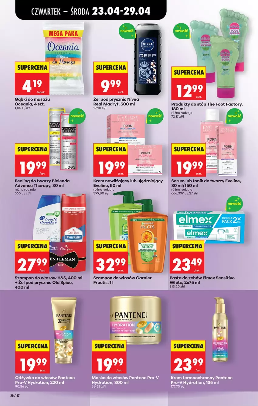 Gazetka promocyjna Biedronka - Od Czwartku - ważna 23.04 do 29.04.2026 - strona 78 - produkty: Bielenda, Elmex, Eveline, Fa, Fructis, Garnier, HP, Nivea, Old Spice, Pantene, Pasta do zębów, Peeling, Rum, Ser, Serum, Szampon, Tonik, Tonik do twarzy