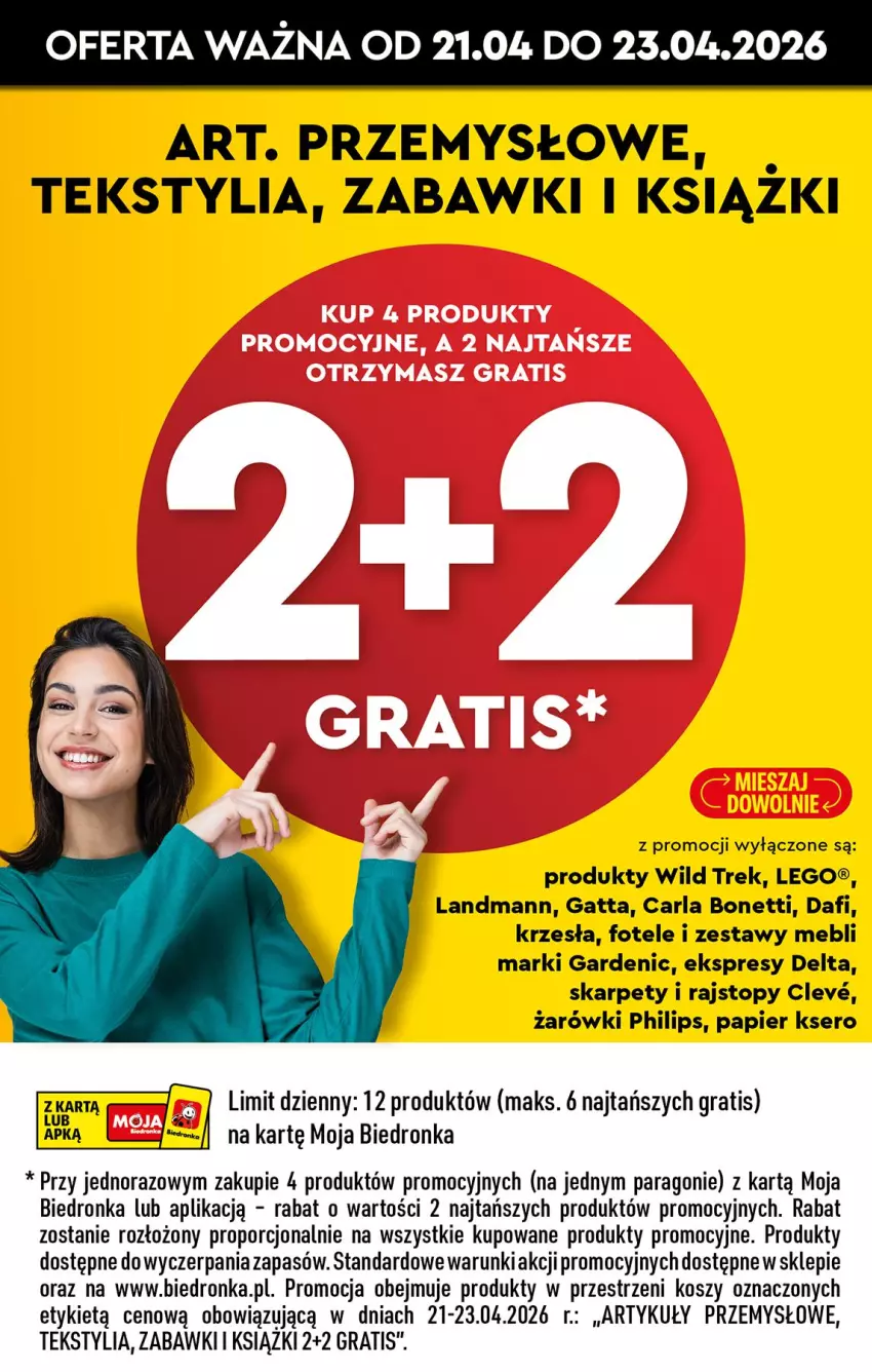 Gazetka promocyjna Biedronka - Od Czwartku - ważna 23.04 do 29.04.2026 - strona 86 - produkty: Fotel, Gatta, Gra, Karp, Kosz, LEGO, Papier, Philips, Por, Rajstopy, Ser, Top