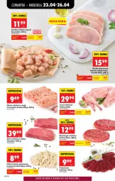 Gazetka promocyjna Biedronka - Od Czwartku - Gazetka - ważna od 29.04 do 29.04.2026 - strona 42 - produkty: Kurczak, Mięso mielone, Stek wołowy, Carpaccio, Stek, Tusz, Schab wieprzowy, Burger, Kotlet, Flaki, Flaki wołowe, Mięso, Fa