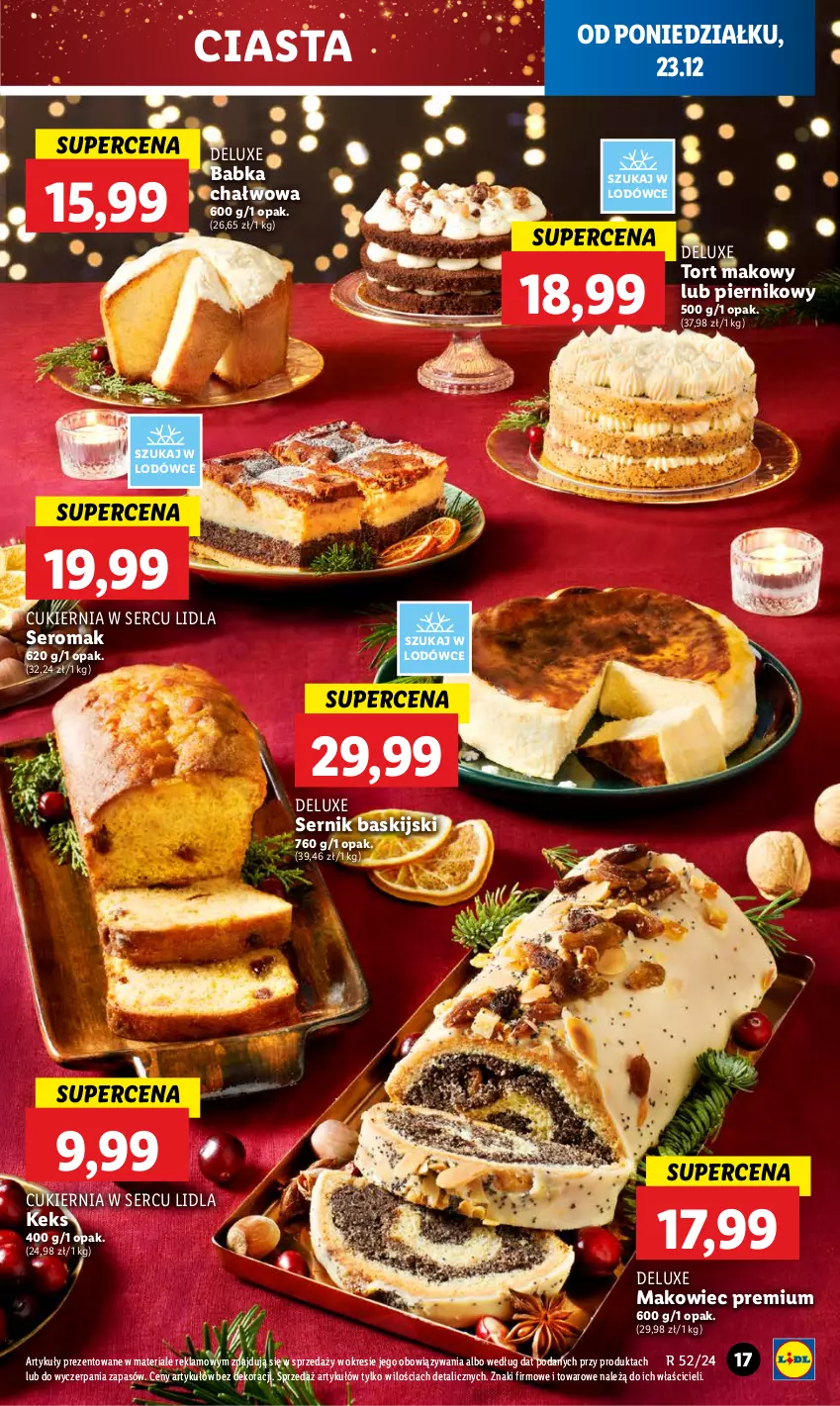 Gazetka promocyjna Lidl - GAZETKA - ważna 23.12 do 24.12.2024 - strona 21 - produkty: Babka, Cukier, Makowiec, Piec, Pieczywo, Piernik, Ser