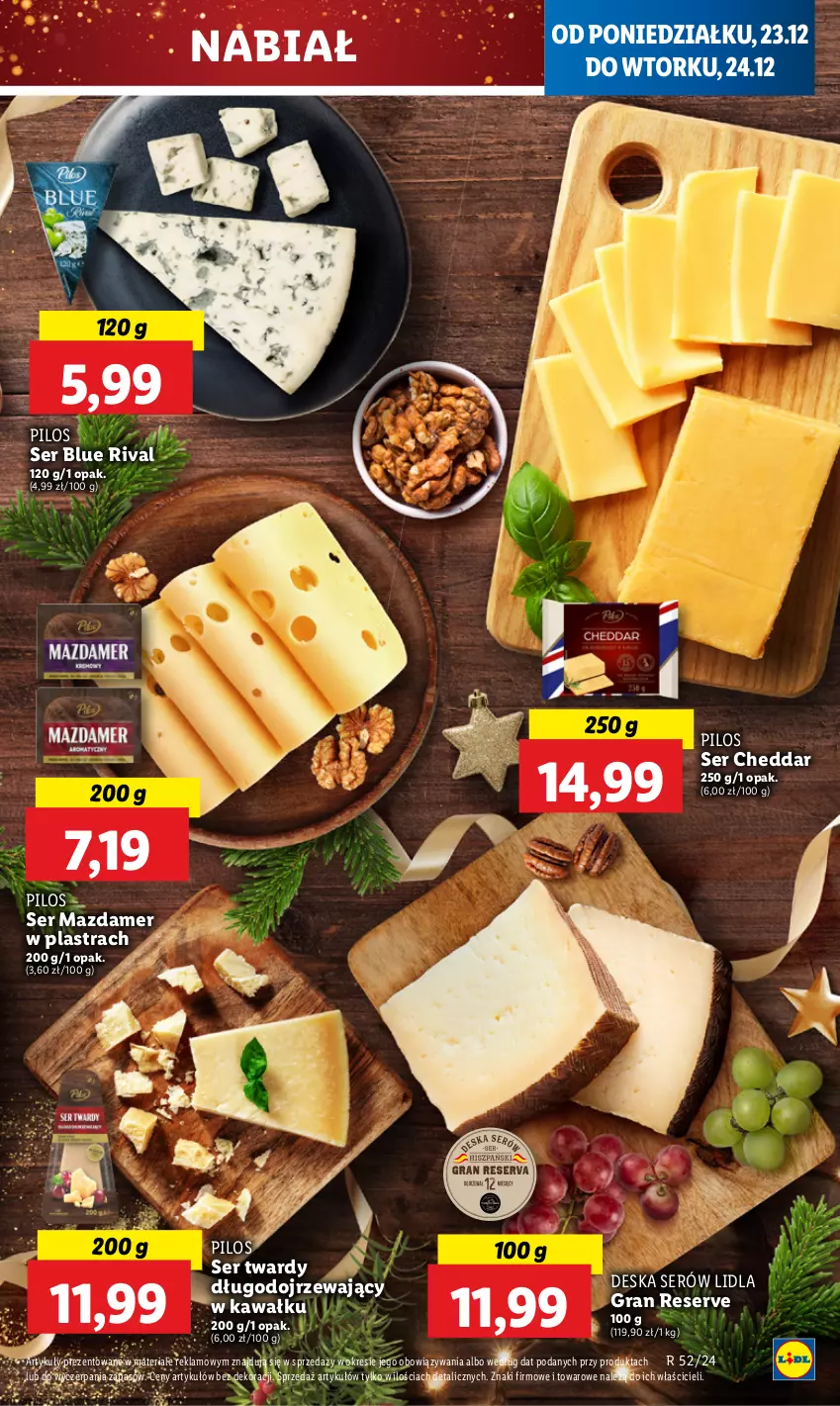 Gazetka promocyjna Lidl - GAZETKA - ważna 23.12 do 24.12.2024 - strona 25 - produkty: Cheddar, Deska serów, Gra, Kawa, Mazdamer, Pilos, Ser