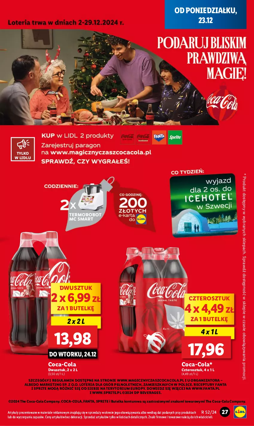 Gazetka promocyjna Lidl - GAZETKA - ważna 23.12 do 24.12.2024 - strona 33 - produkty: Coca-Cola, Fa, Fanta, Sprite