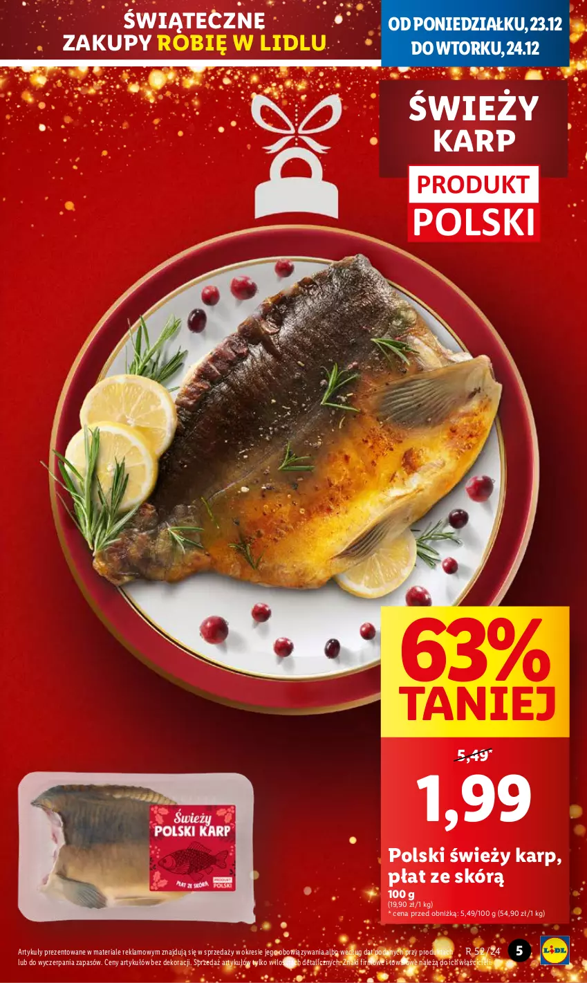 Gazetka promocyjna Lidl - GAZETKA - ważna 23.12 do 24.12.2024 - strona 5 - produkty: Karp