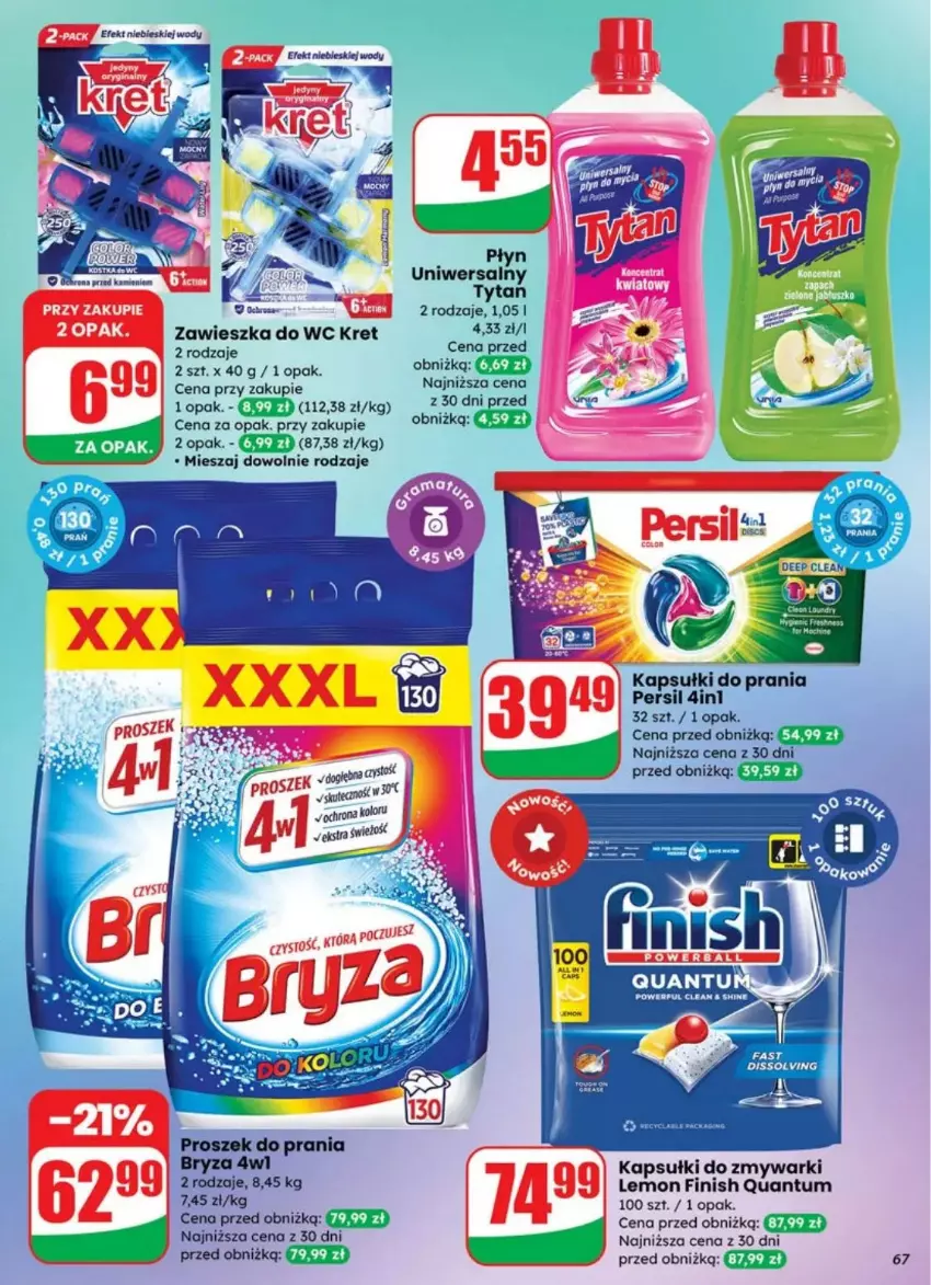 Gazetka promocyjna Dino - ważna 30.07 do 05.08.2025 - strona 64 - produkty: Fa, Finish, Gin, Gra, Kapsułki do prania, Kret, Persil, Tytan, Zawieszka do wc, Zmywarki