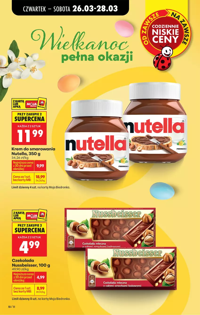 Gazetka promocyjna Biedronka - Od Czwartku - ważna 26.03 do 01.04.2026 - strona 10 - produkty: Czekolada, Czekolada mleczna, Nutella, Ser