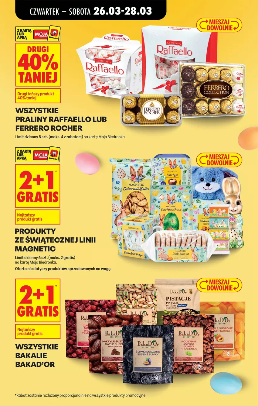 Gazetka promocyjna Biedronka - Od Czwartku - ważna 26.03 do 01.04.2026 - strona 11 - produkty: Daktyle, Fa, Ferrero, Ferrero Rocher, Gra, Pistacje, Por, Praliny, Raffaello, Rodzynki