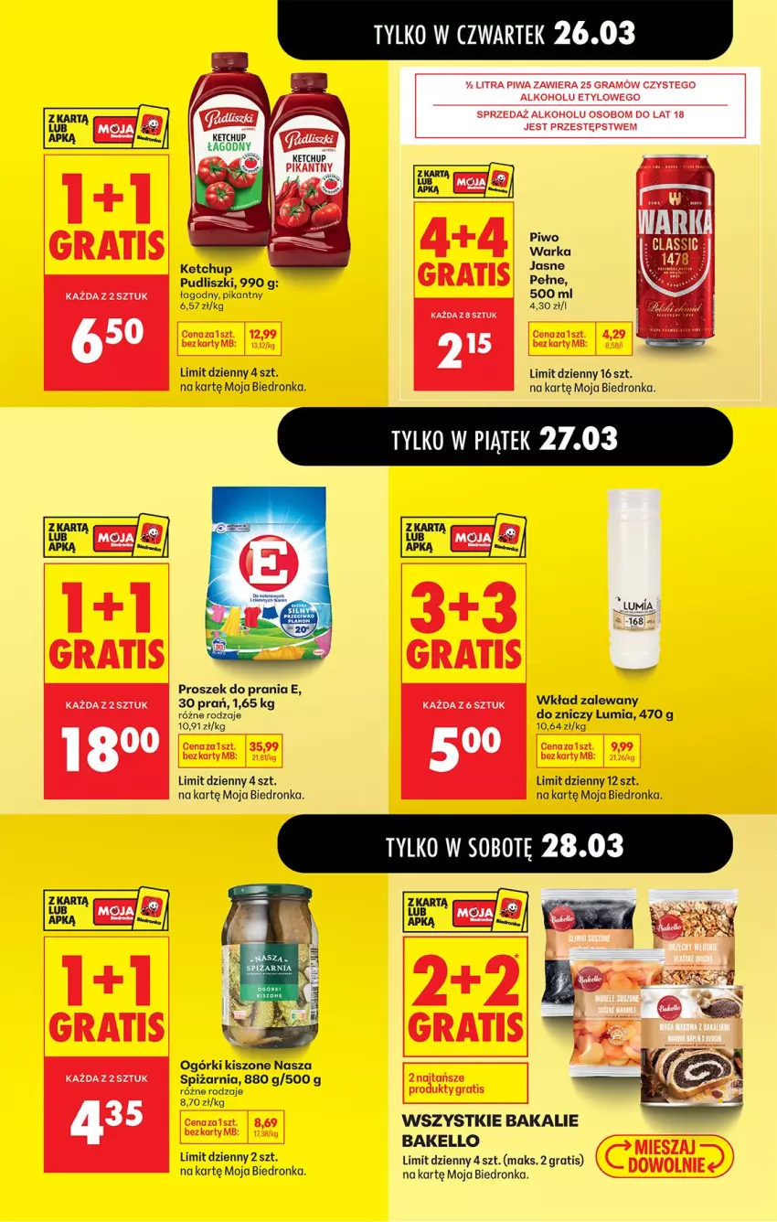 Gazetka promocyjna Biedronka - Od Czwartku - ważna 26.03 do 01.04.2026 - strona 13 - produkty: Gra, Ketchup, Piwo, Proszek do prania, Pudliszki, Tago, Warka, Znicz