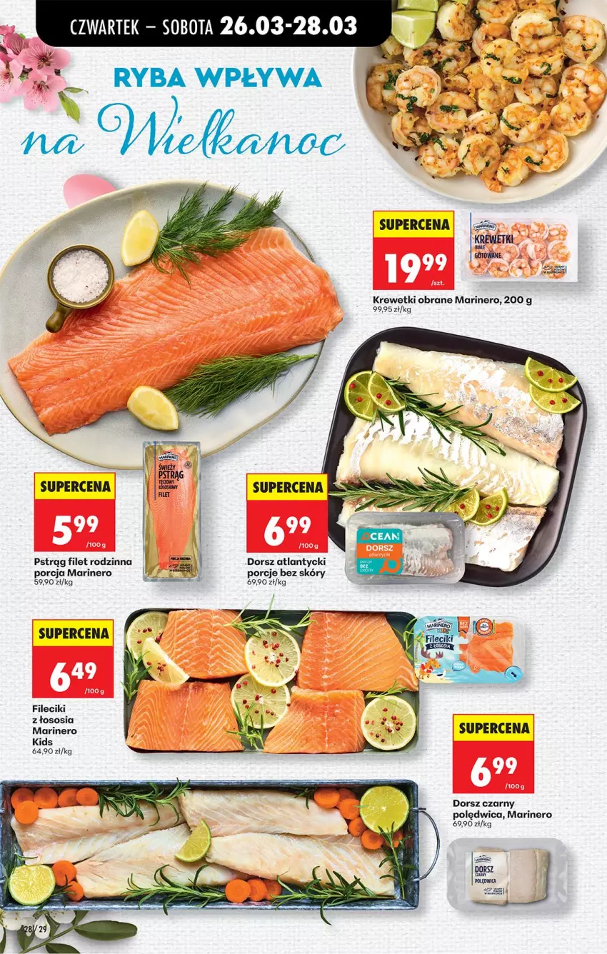 Gazetka promocyjna Biedronka - Od Czwartku - ważna 26.03 do 01.04.2026 - strona 34 - produkty: Dorsz, Krewetki, Polędwica, Por, Pstrąg, Sos