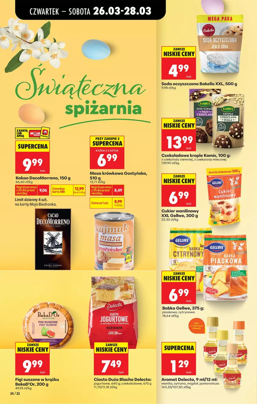 Gazetka promocyjna Biedronka - Od Czwartku - ważna 26.03 do 01.04.2026 - strona 42 - produkty: Babka, Cukier, Cukier wanilinowy, Delecta, Figi, Jogurt, Kakao, Kamis, Masa krówkowa, Soda oczyszczona