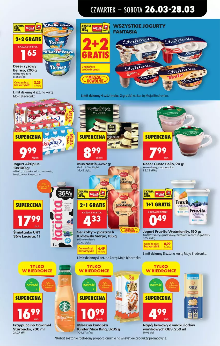 Gazetka promocyjna Biedronka - Od Czwartku - ważna 26.03 do 01.04.2026 - strona 55 - produkty: Aktiplus, Bell, Belriso, Cappuccino, Deser, Gra, Jogurt, Kinder, Królewski, Mleczna kanapka, Mus, Napój, Por, Ryż, Ser