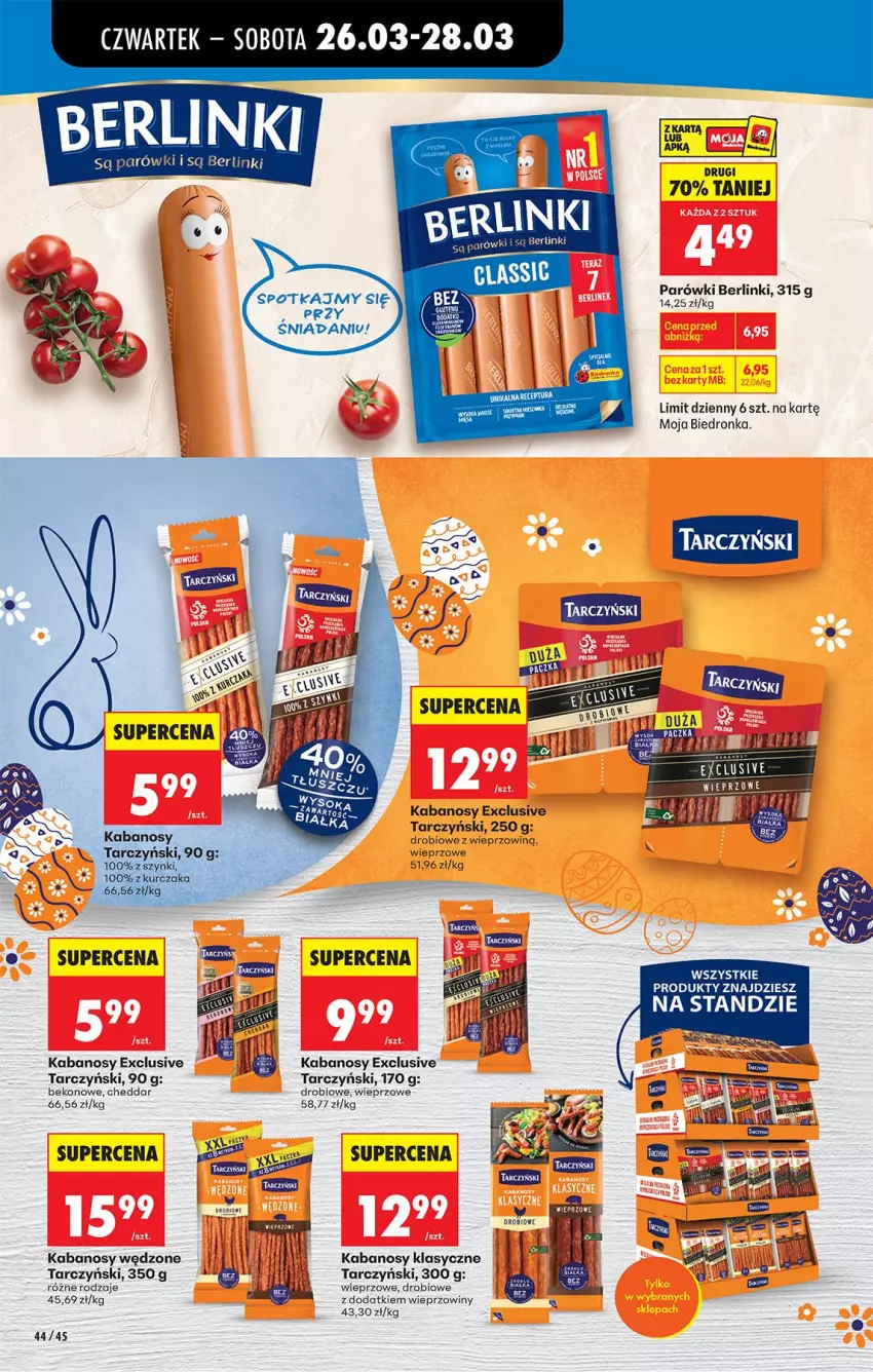 Gazetka promocyjna Biedronka - Od Czwartku - ważna 26.03 do 01.04.2026 - strona 56 - produkty: Beko, Berlinki, Cheddar, Kabanos, Kurczak, Parówki, Por, Tarczyński
