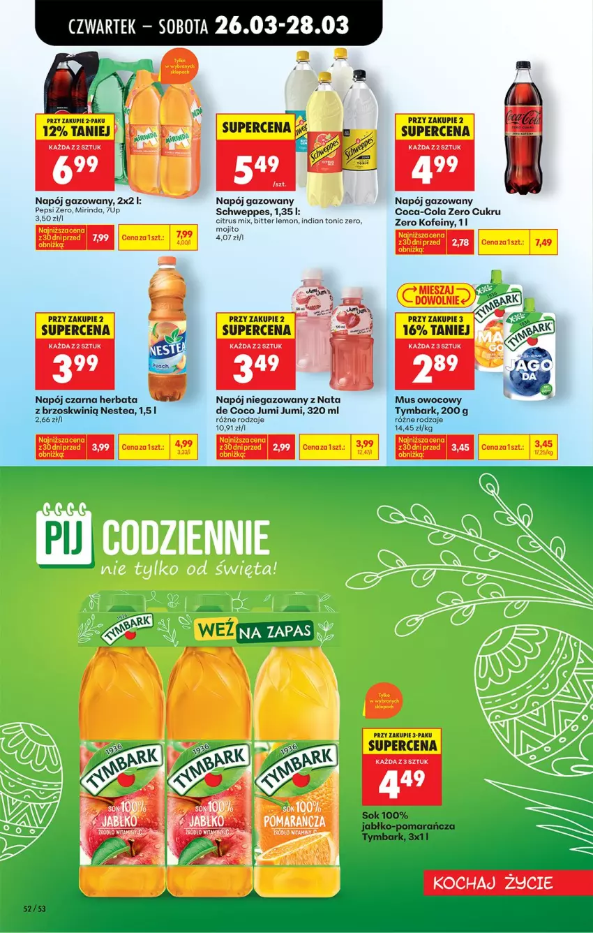 Gazetka promocyjna Biedronka - Od Czwartku - ważna 26.03 do 01.04.2026 - strona 66 - produkty: 7up, Coca-Cola, Herbata, Koc, Mirinda, Mus, Napój, Napój gazowany, Napój niegazowany, Nestea, Pepsi, Schweppes, Sok, Tymbark