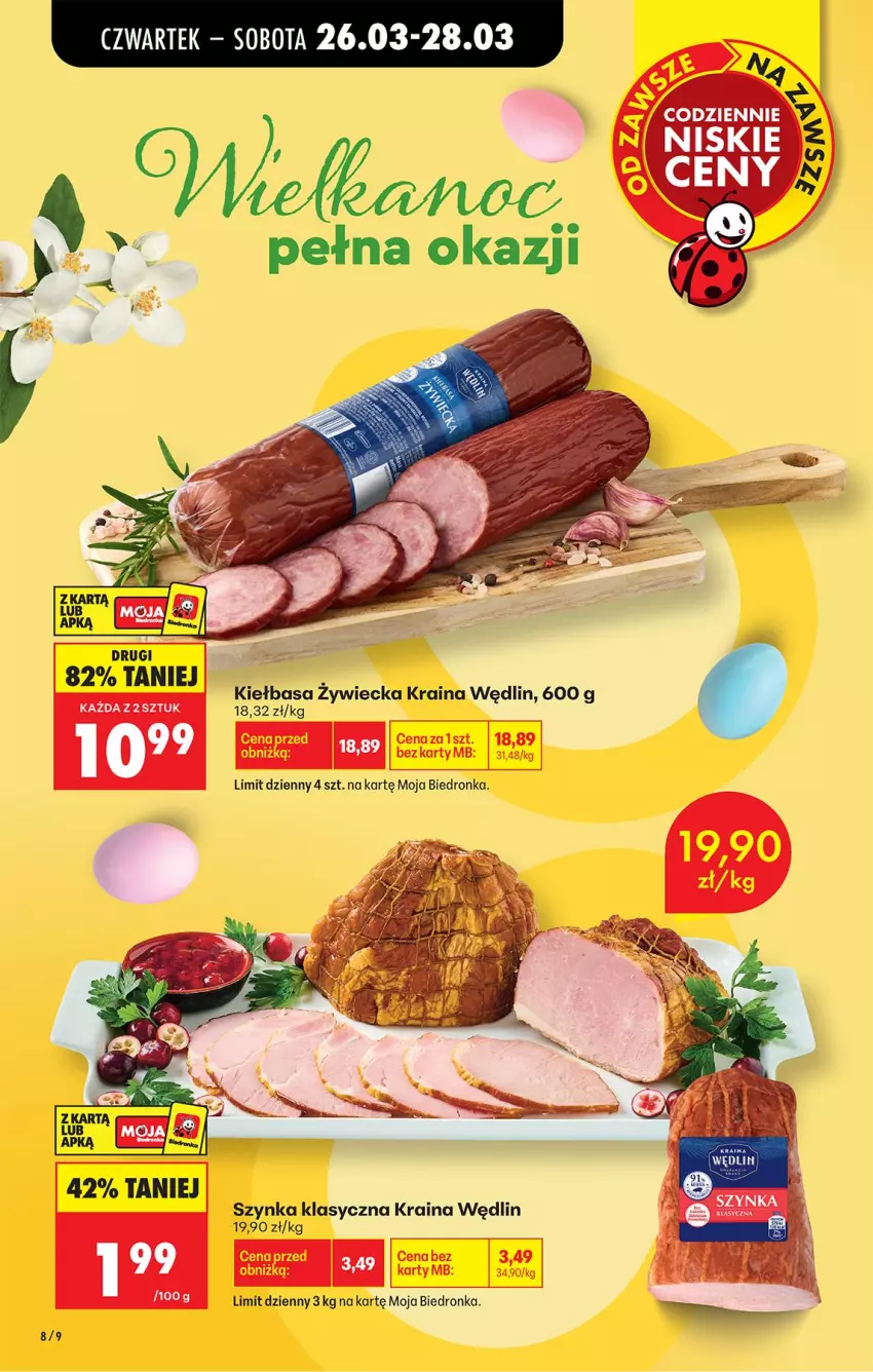 Gazetka promocyjna Biedronka - Od Czwartku - ważna 26.03 do 01.04.2026 - strona 8 - produkty: Fa, Kiełbasa, Szynka