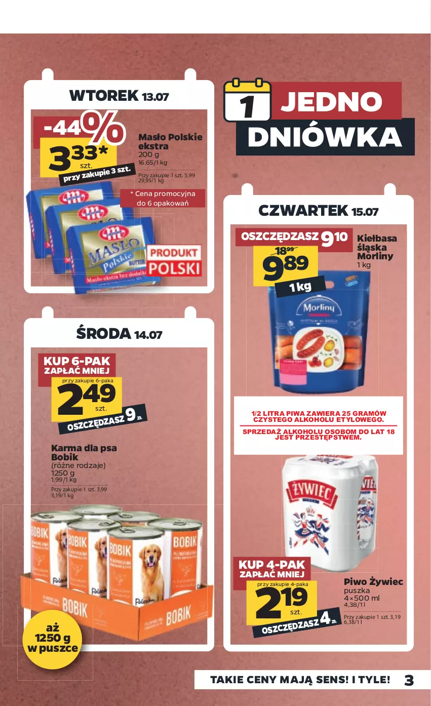 Gazetka promocyjna Netto - Gazetka spożywcza - ważna 12.07 do 17.07.2021 - strona 3 - produkty: Gra, Kiełbasa, Kiełbasa śląska, Masło, Morliny, Piwa, Piwo