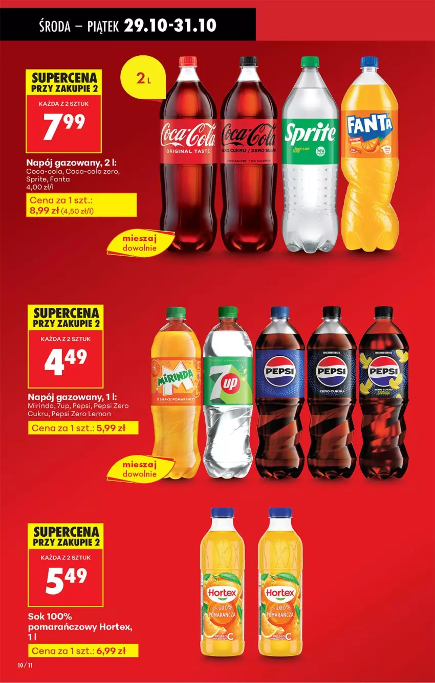 Gazetka promocyjna Biedronka - Od Środy - ważna 29.10 do 30.10.2025 - strona 12 - produkty: 7up, Hortex, Mirinda, Napój, Napój gazowany, Pepsi, Sok