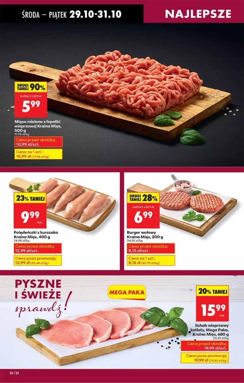 Gazetka promocyjna Biedronka - Od Środy - ważna 29.10 do 30.10.2025 - strona 28 - produkty: Burger, Feta, Kotlet, Kurczak, Mięso, Mięso mielone, Polędwiczki z kurczaka, Schab wieprzowy, Top