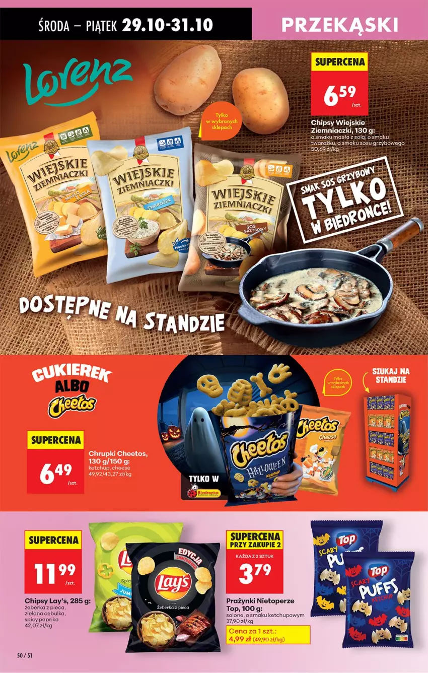Gazetka promocyjna Biedronka - Od Środy - ważna 29.10 do 30.10.2025 - strona 62 - produkty: Cheetos, Chipsy, Chrupki, Ketchup, Piec, Sos, Top
