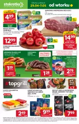 Gazetka promocyjna Stokrotka - Supermarket - Gazetka - ważna od 07.05 do 07.05.2025 - strona 1 - produkty: Piwa, Piwo, Warzywa, Top, Gra, Węgiel drzewny, Karkówka wieprzowa, Tyskie, Farm Milk, Galaretka, Kaszanka, Owoce, Grill, Gala, Kasza, Masło, Kiełbasa, Pomidory, Mięso, Kiełbasa śląska, Fa