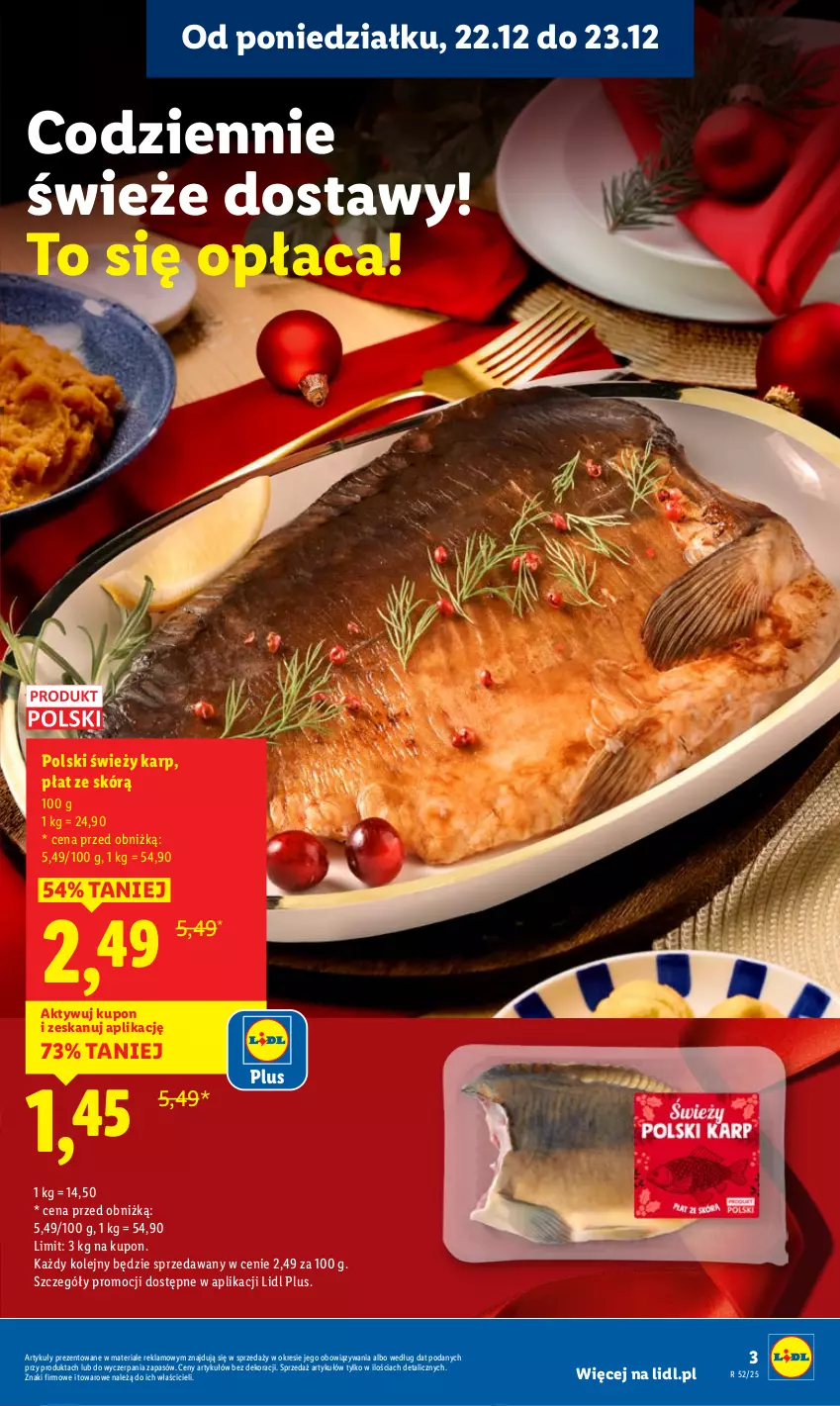 Gazetka promocyjna Lidl - GAZETKA - ważna 22.12 do 23.12.2025 - strona 3 - produkty: Karp, Olej