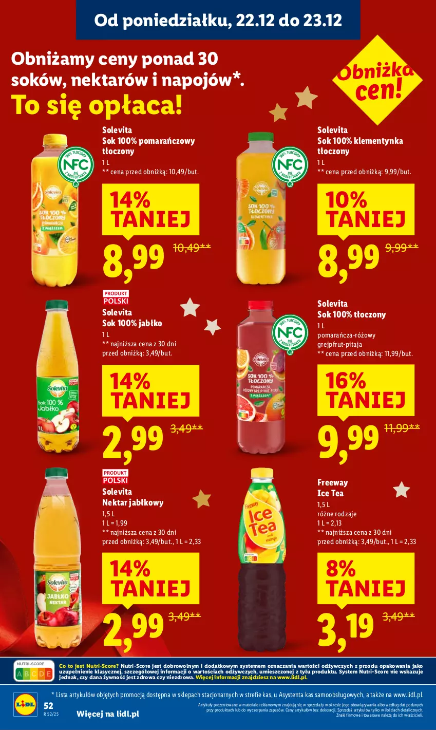 Gazetka promocyjna Lidl - GAZETKA - ważna 22.12 do 23.12.2025 - strona 54 - produkty: Grejpfrut, Ice tea, Nektar, Sok