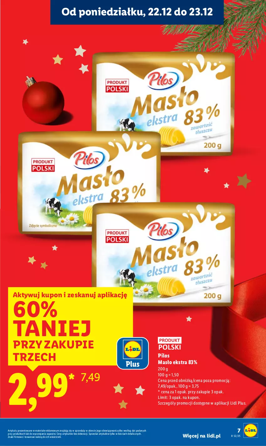 Gazetka promocyjna Lidl - GAZETKA - ważna 22.12 do 23.12.2025 - strona 7 - produkty: Masło, Pilos