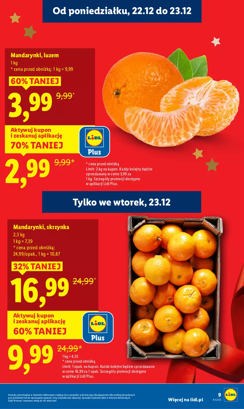 Gazetka promocyjna Lidl - GAZETKA - ważna 22.12 do 23.12.2025 - strona 9 - produkty: Mandarynki, Olej