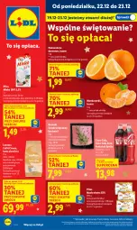 Gazetka promocyjna Lidl - GAZETKA - Gazetka - ważna od 23.12 do 23.12.2025 - strona 1 - produkty: Mandarynki, Ser, Kawa ziarnista, Kawa, Coca-Cola, Pomarańcze, Pilos, Schab wieprzowy, Fanta, Lavazza, Deser, Sprite, Masło, Mleko, Fa