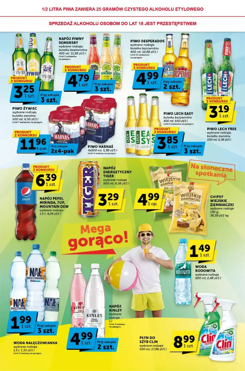 Gazetka promocyjna ABC - ważna 29.06 do 11.07.2023 - strona 4 - produkty: 7up, Arbuz, Clin, Desperados, Gra, Harnaś, Mirinda, Nałęczowianka, Napój, Napój energetyczny, Pepsi, Piwa, Piwo, Somersby, Tiger, Woda