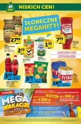 Gazetka promocyjna ABC - Gazetka - ważna od 11.07 do 11.07.2023 - strona 1 - produkty: Piwo, Ketchup, Kawa rozpuszczalna, Mus, Jogurt, Chipsy, Kawa, Coca-Cola, Tyskie, LANA, Fanta, Kubuś, Pudliszki, Jacobs, Sprite, Napój, Fa