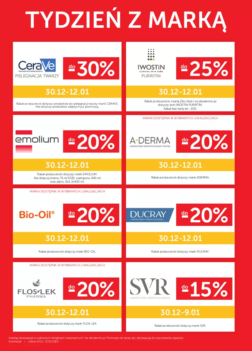 Gazetka promocyjna Ziko - 30.12-12.01.2021 - ważna 30.12 do 12.01.2021 - strona 13 - produkty: Bio-Oil, CeraVe, Ducray, Emolium, Iwostin, Pur, Ser, SVR, Szampon