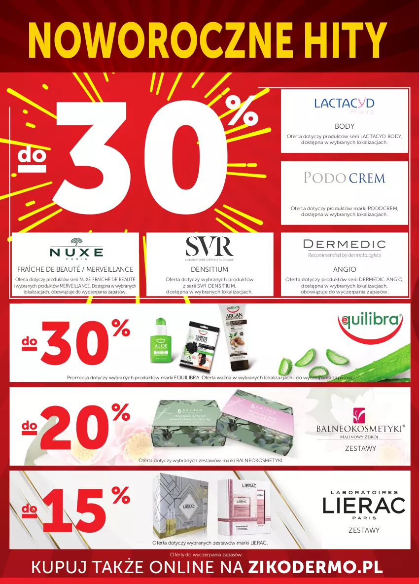 Gazetka promocyjna Ziko - 30.12-12.01.2021 - ważna 30.12 do 12.01.2021 - strona 14 - produkty: Body, Dermedic, Lactacyd, Lierac, Nuxe, Ser, SVR