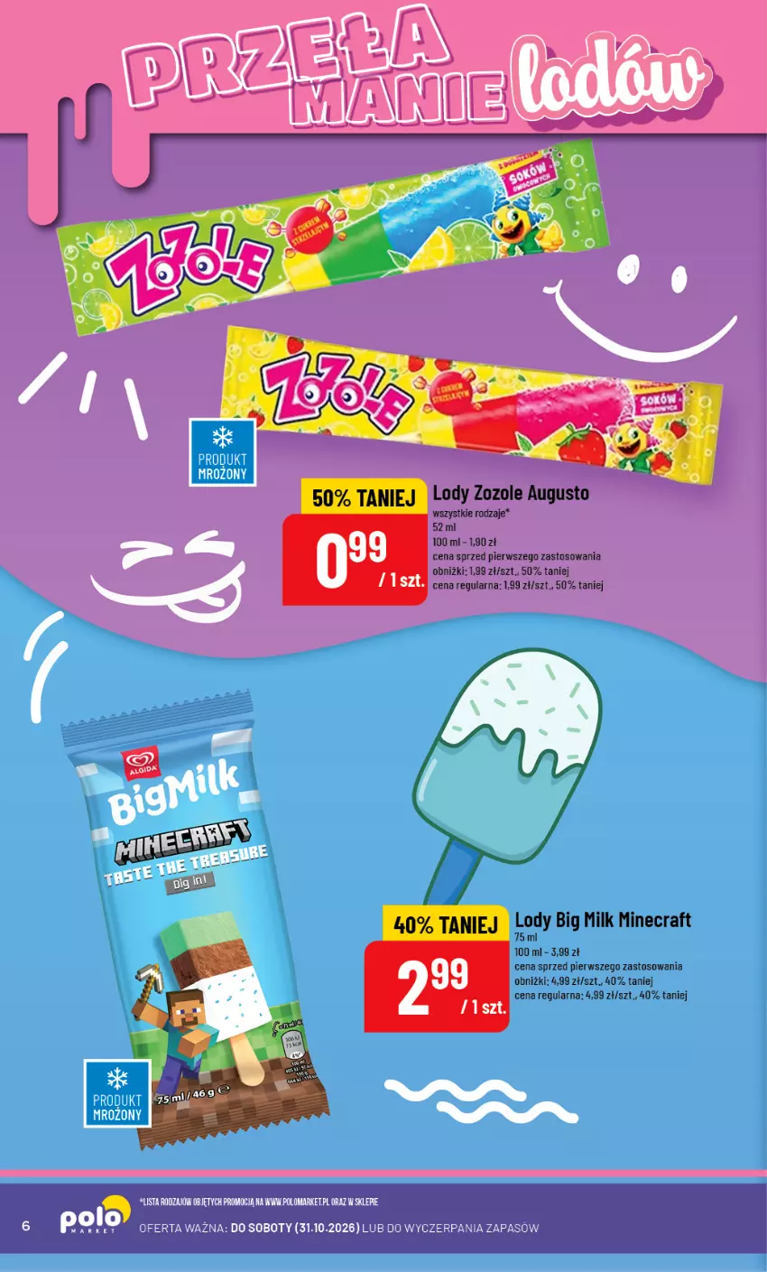 Gazetka promocyjna PoloMarket - Katalog Przełamanie Lodów - ważna 14.10 do 31.10.2026 - strona 6 - produkty: Big Milk, Lody, Minecraft
