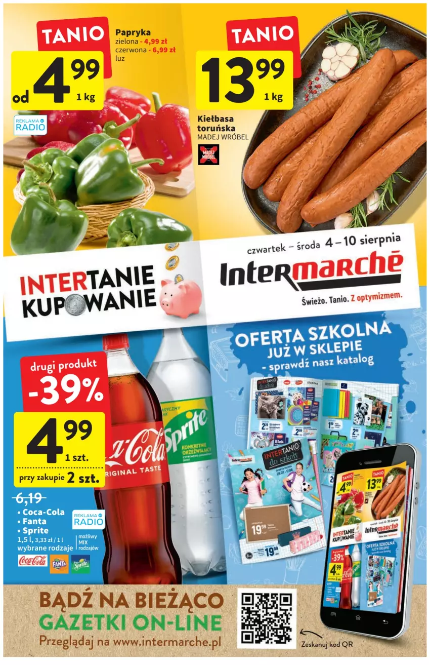 Gazetka promocyjna Intermarche - ważna 04.08 do 10.08.2022 - strona 1 - produkty: Kiełbasa, Madej Wróbel, Papryka, Sprite